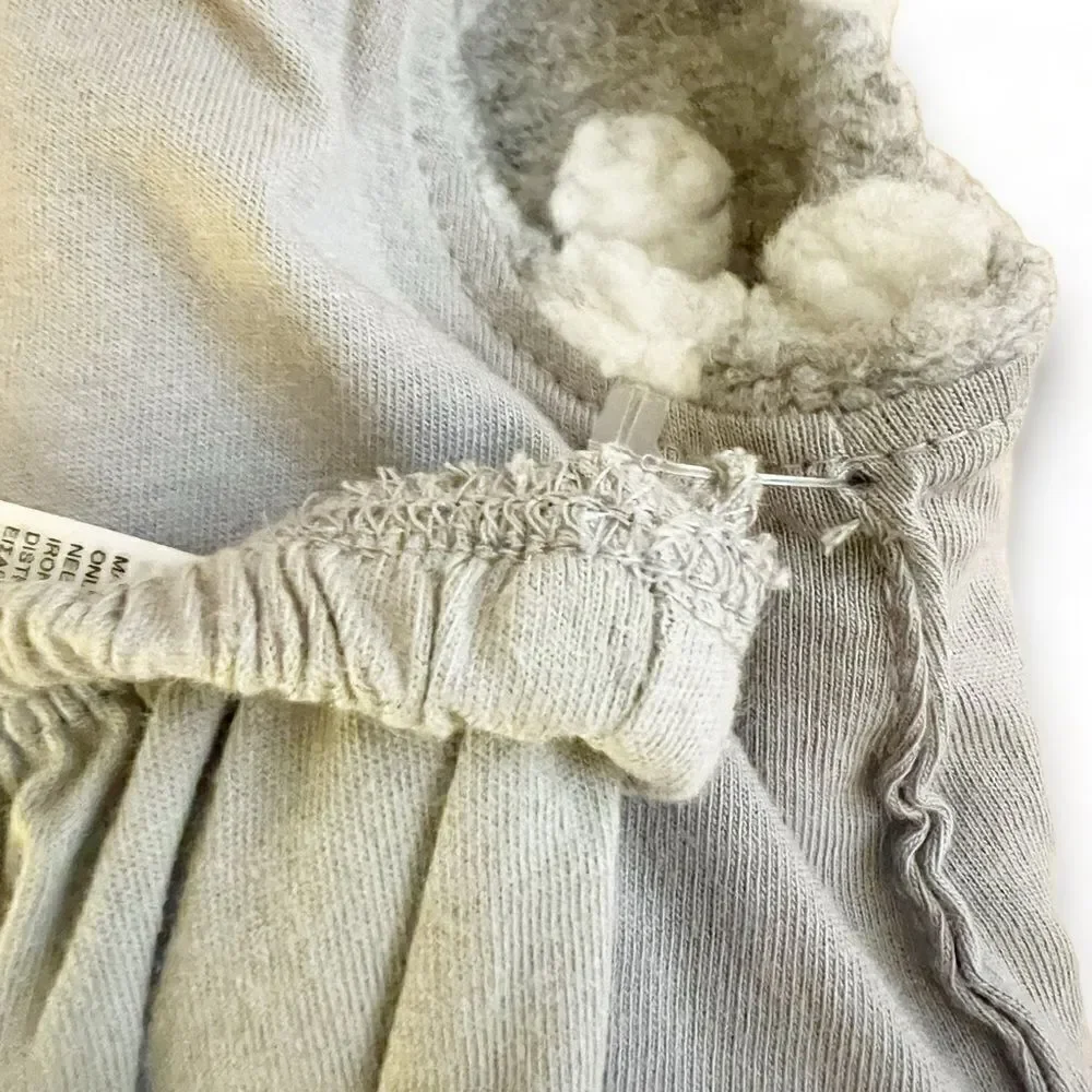 Baby Gap Fuzzy Swiss Polka Dot Sleeveless Dress, Size 3-6 Months Grey/White NWOT